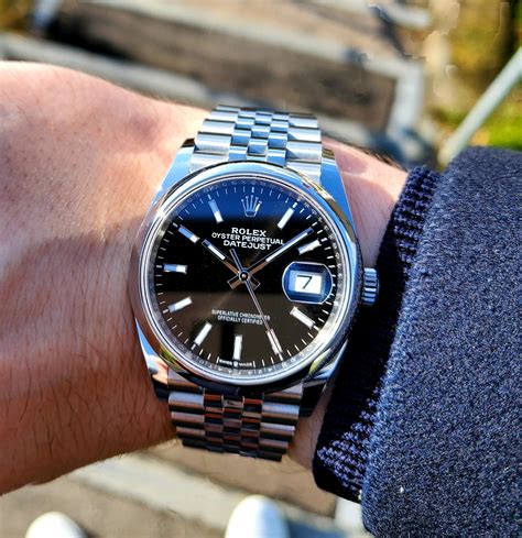 rolex datejust 41mm on wrist